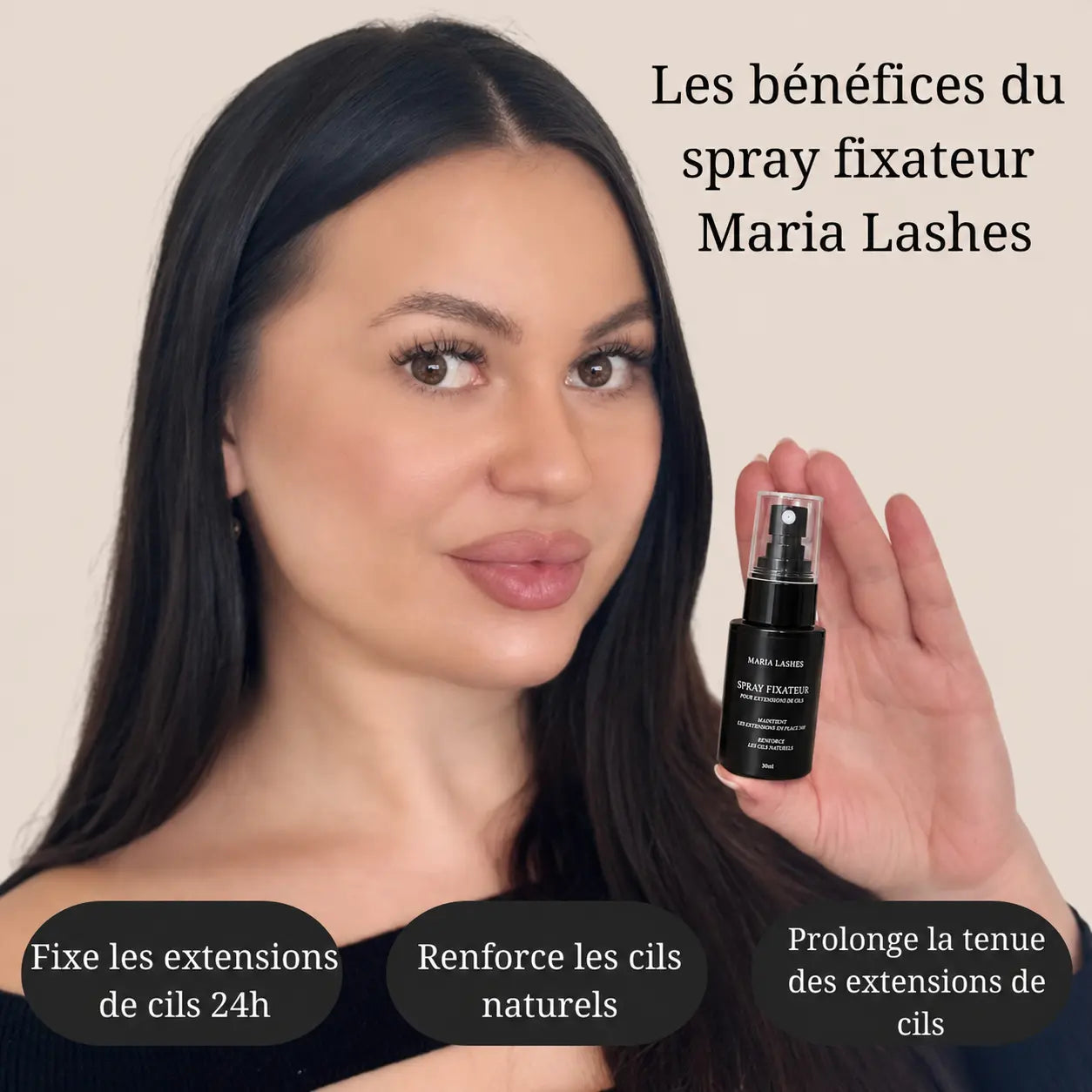 Spray fixateur pour extensions de cils